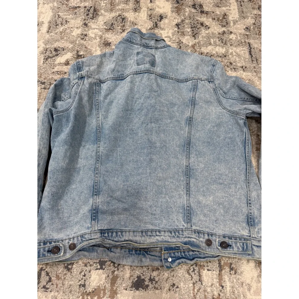 Levis Mens XXL Light Wash‎ Denim Trucker Jacket Acid Wash Cotton Type 3 72334